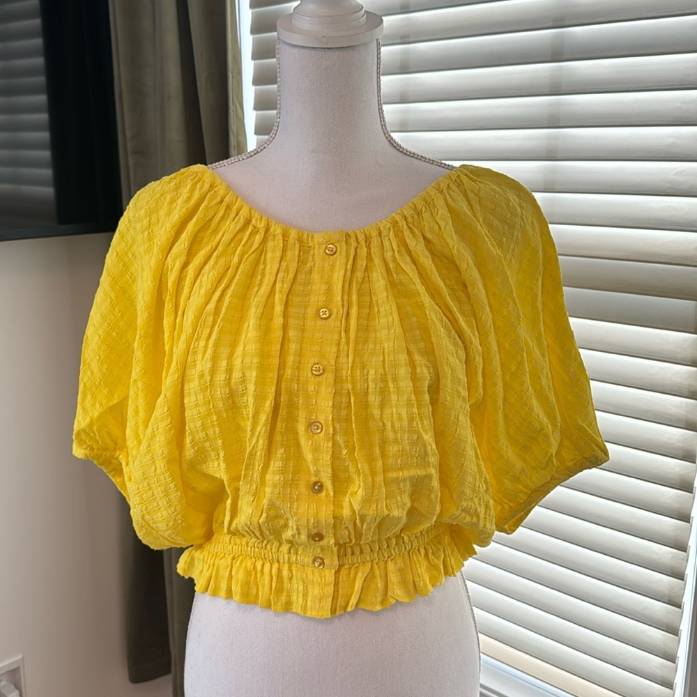 French connection yellow top size small